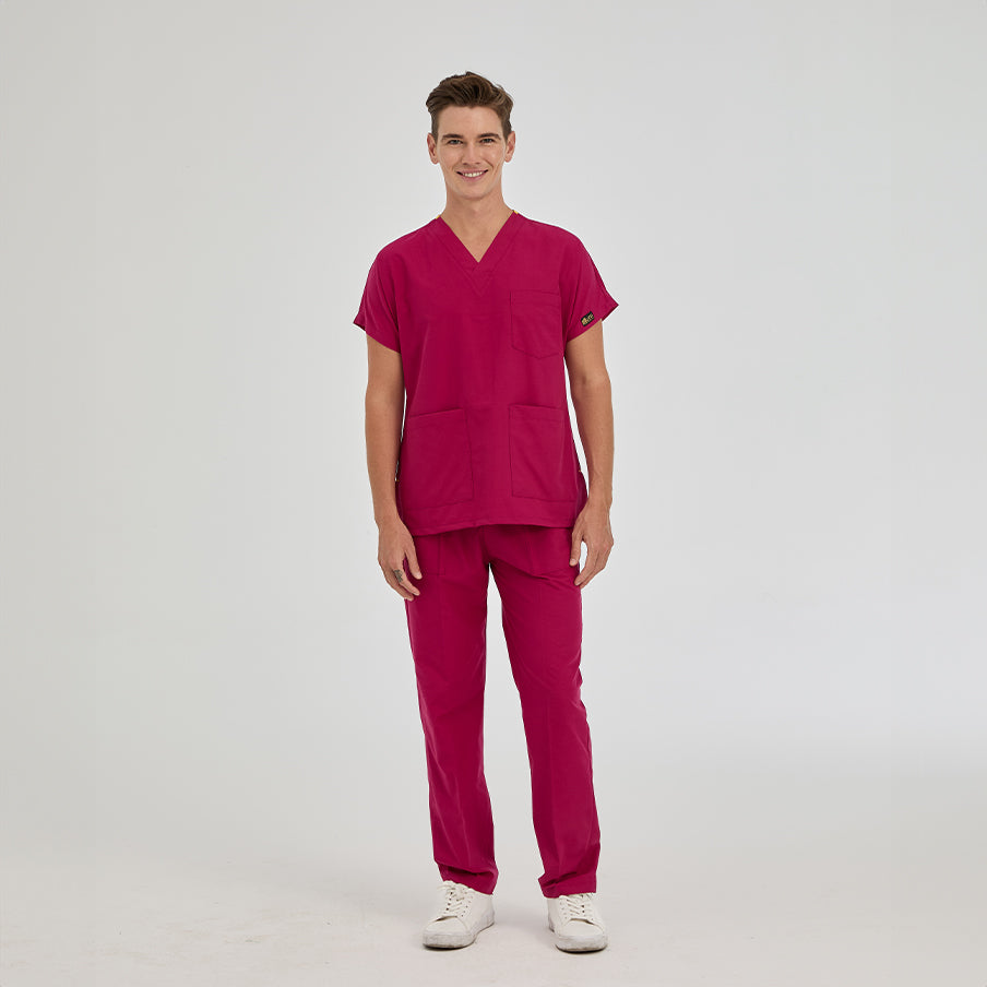 Vişne Dr. Greys  Scrubs Takım Terikoton Kumaş