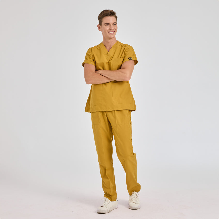 Hardal Dr. Greys  Scrubs Takım Terikoton Kumaş