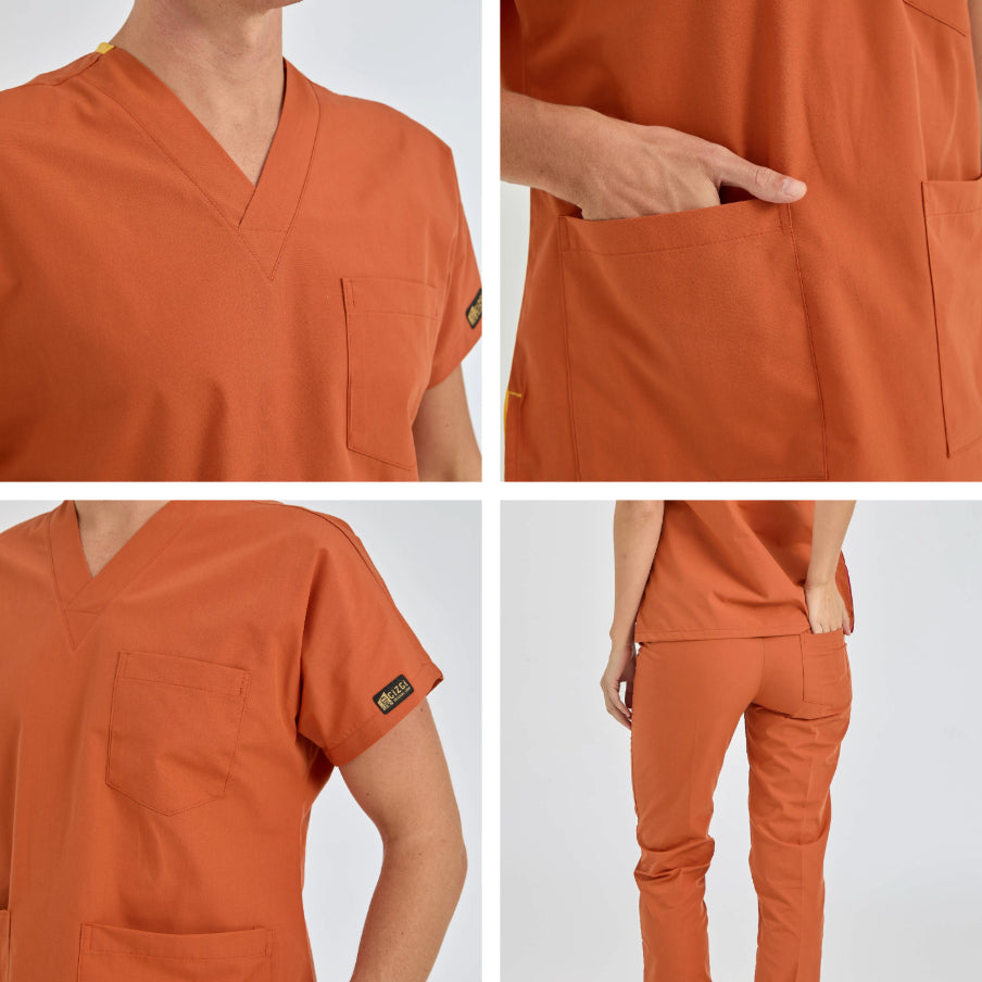Kiremit Dr. Greys  Scrubs Takım Terikoton Kumaş