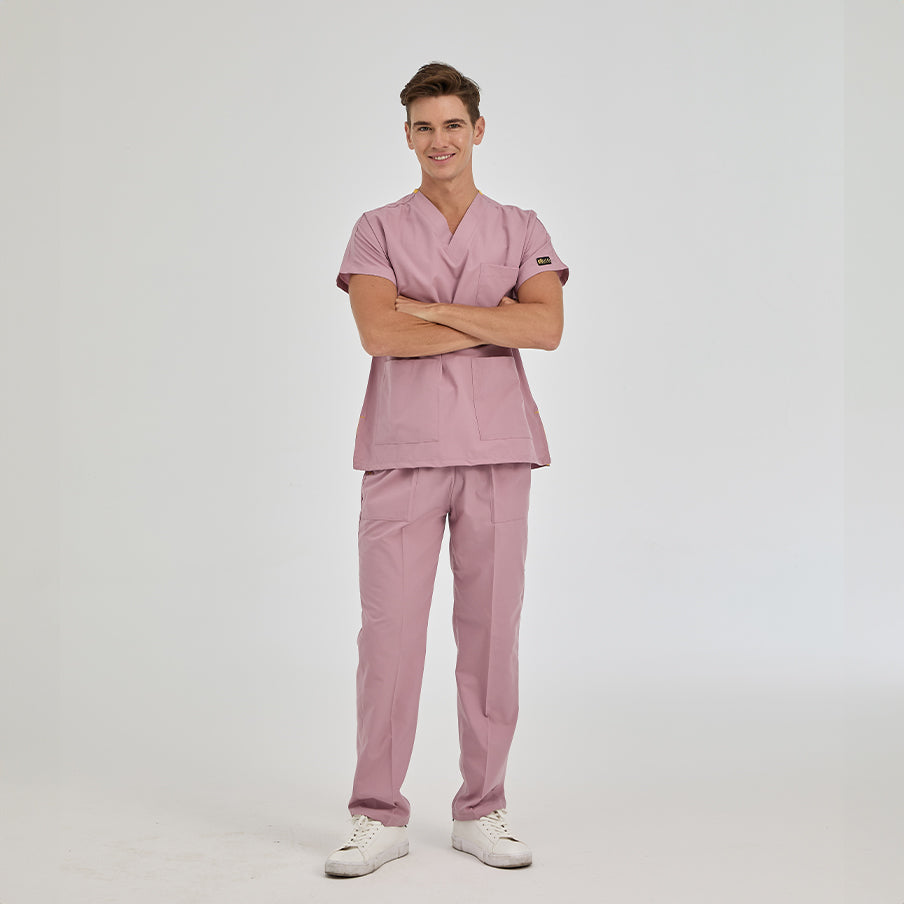 Gül Kurusu Dr. Greys  Scrubs Takım Terikoton Kumaş