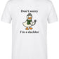 Ducktor Baskılı Kısa Kol Beyaz Tişört (%100 Pamuk Penye Kumaş)