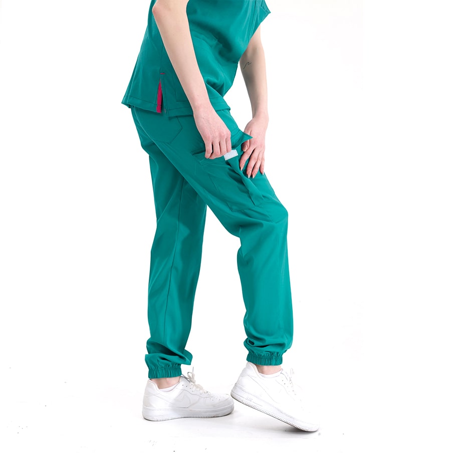 Ameliyathane Yeşili Jogger  Scrubs Takım Lüks Likralı Kumaş