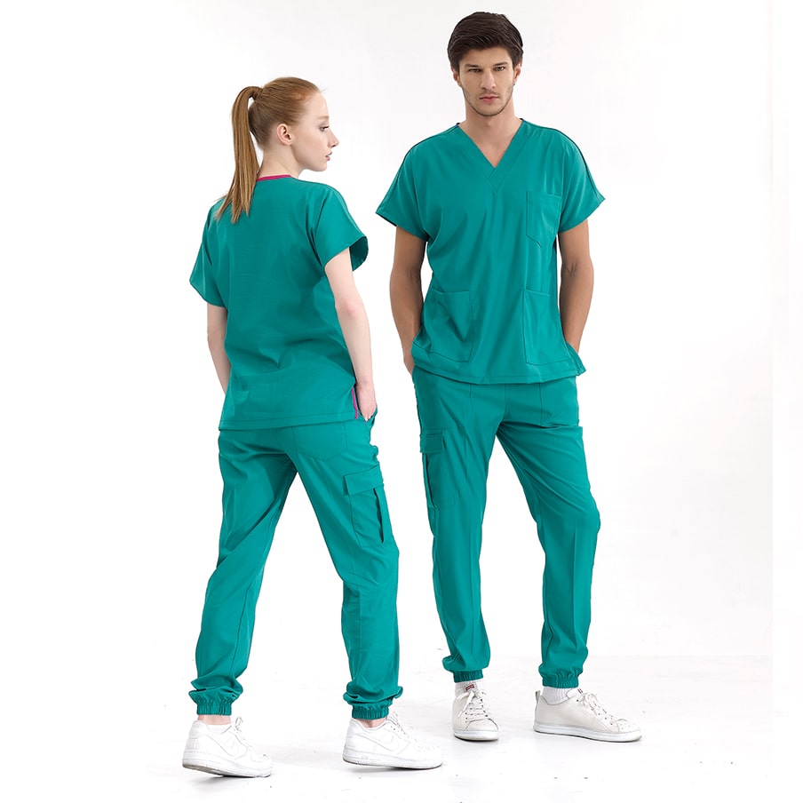 Ameliyathane Yeşili Jogger  Scrubs Takım Lüks Likralı Kumaş