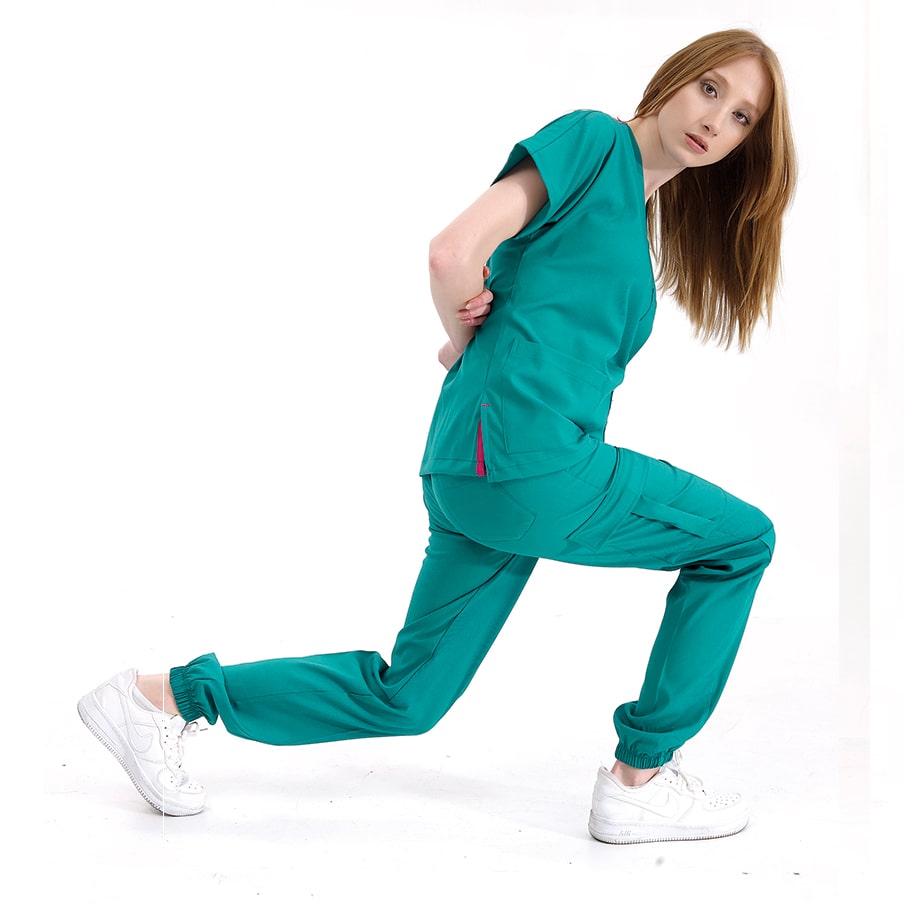 Ameliyathane Yeşili Jogger  Scrubs Takım Lüks Likralı Kumaş