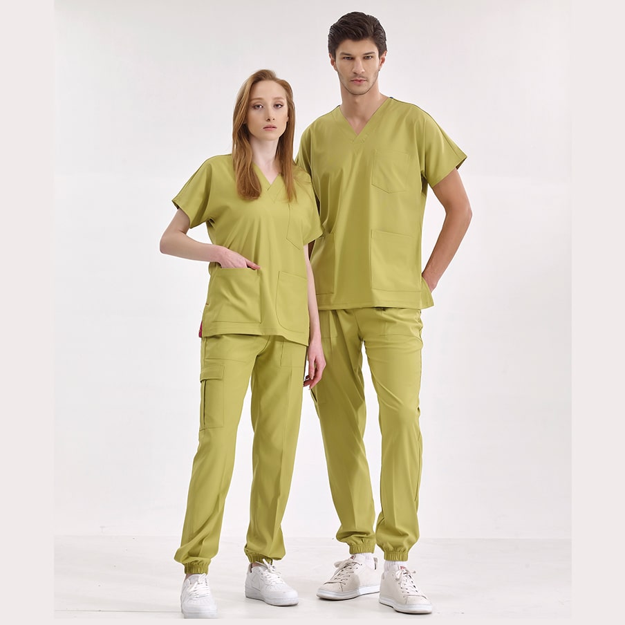 Antep Fıstığı Jogger  Scrubs Takım Lüks Likralı Kumaş