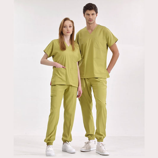Antep Fıstığı Jogger  Scrubs Takım Lüks Likralı Kumaş