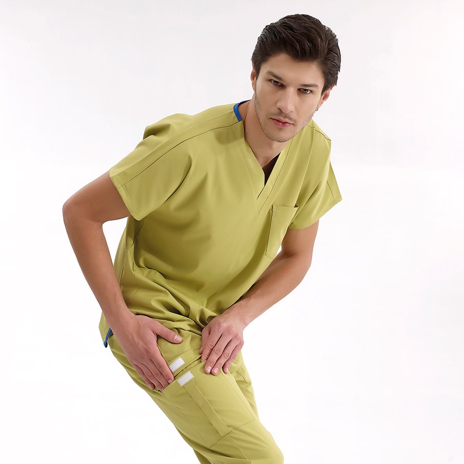 Antep Fıstığı Jogger  Scrubs Takım Lüks Likralı Kumaş
