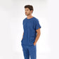 Petrol Mavisi Basic  Scrubs Takım Lüks Likralı Kumaş