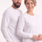 Beyaz Yuvarlak Yaka İş Sweatshirt 2 İplik