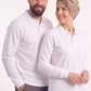 Beyaz Polo Yaka İş Sweatshirt 3 İplik Şardonlu