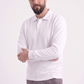 Beyaz Polo Yaka İş Sweatshirt 3 İplik Şardonlu