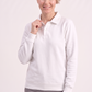 Beyaz Polo Yaka İş Sweatshirt 3 İplik