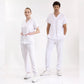 Beyaz Jogger  Scrubs Takım Lüks Likralı Kumaş