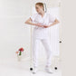 Beyaz Jogger  Scrubs Takım Lüks Likralı Kumaş