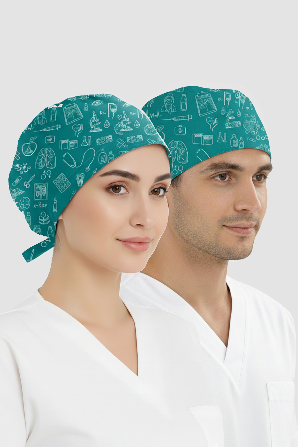 Klinik Çizgiler Desenli Bone (Cotton Likra Kumaş)