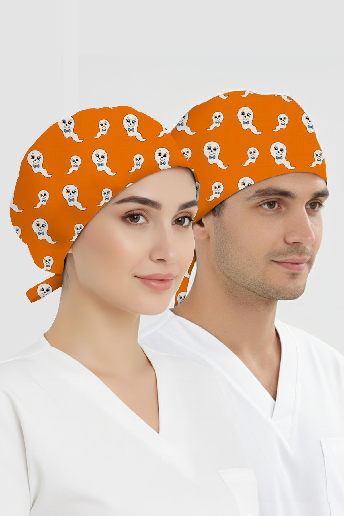 Sevimli Hayalet Desenli Bone (Cotton Likra Kumaş)