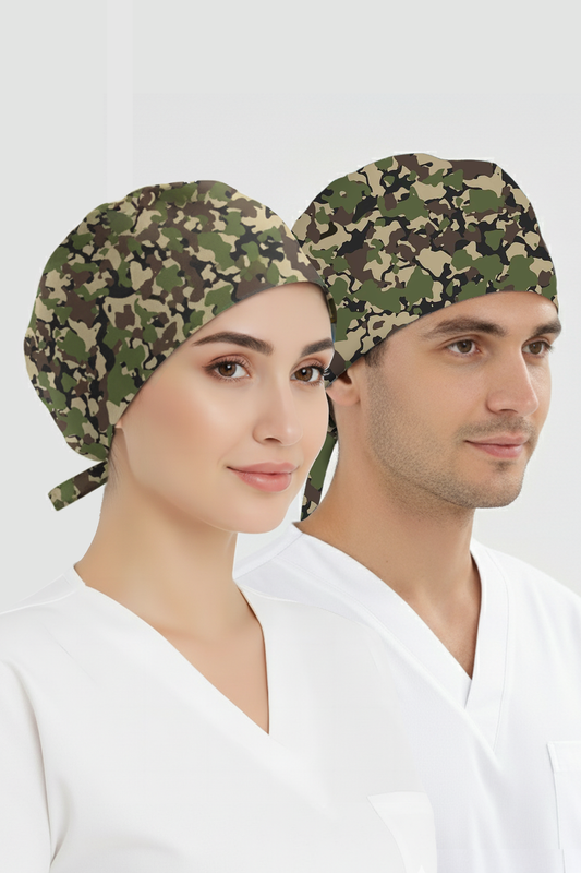 Orman Kamuflajı Desenli Bone (Cotton Likra Kumaş)