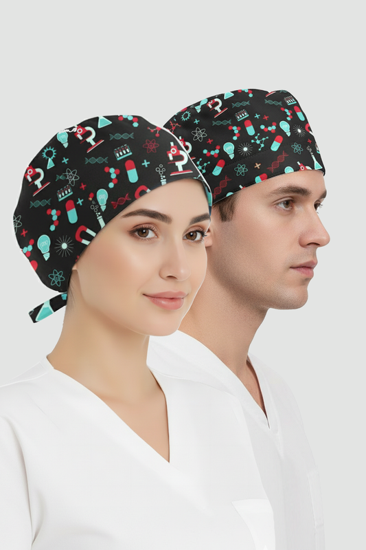 Deney Dünyası Desenli Bone (Cotton Likra Kumaş)
