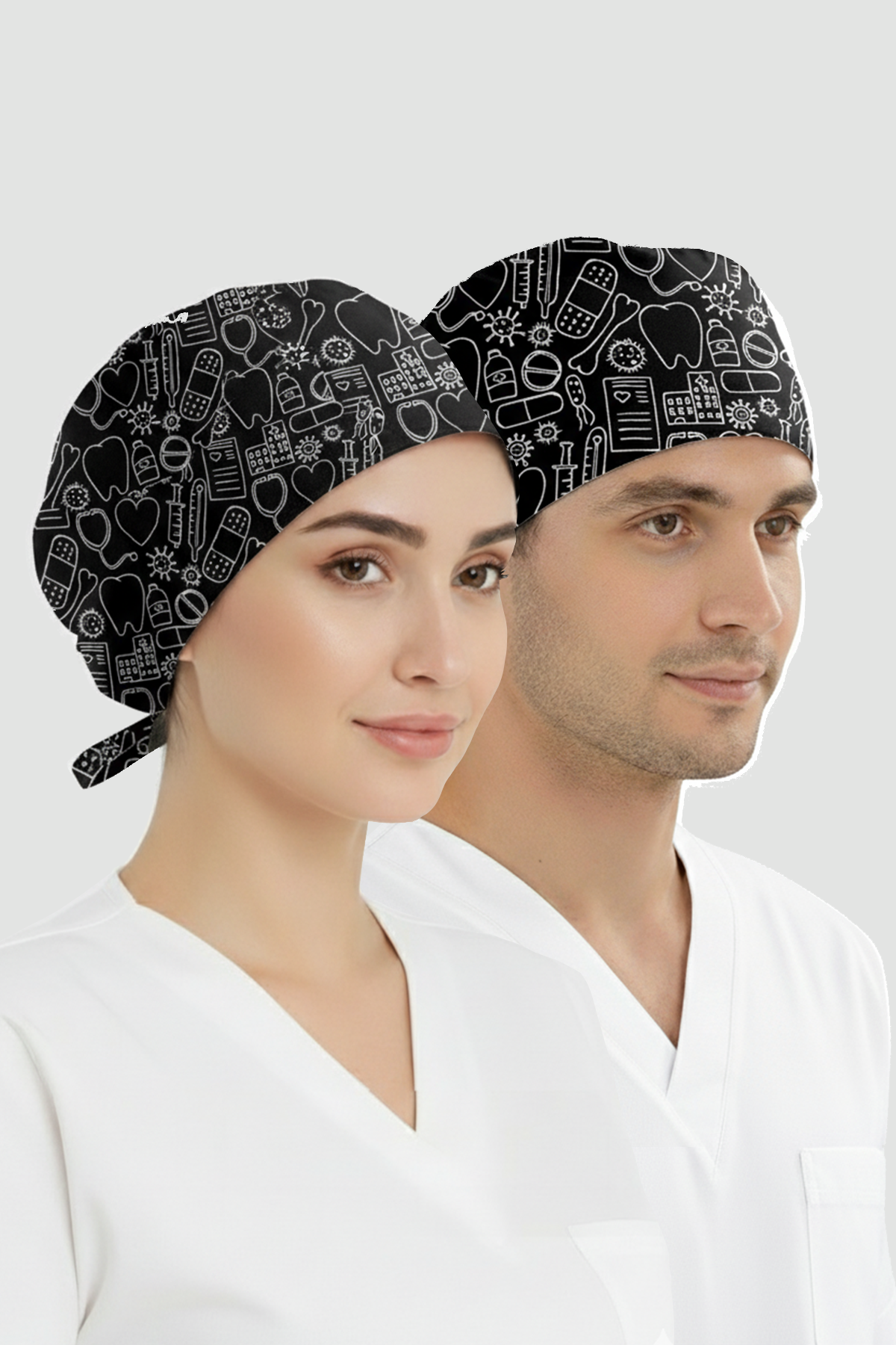 Yaşam Çizgisi Desenli Bone (Cotton Likra Kumaş)