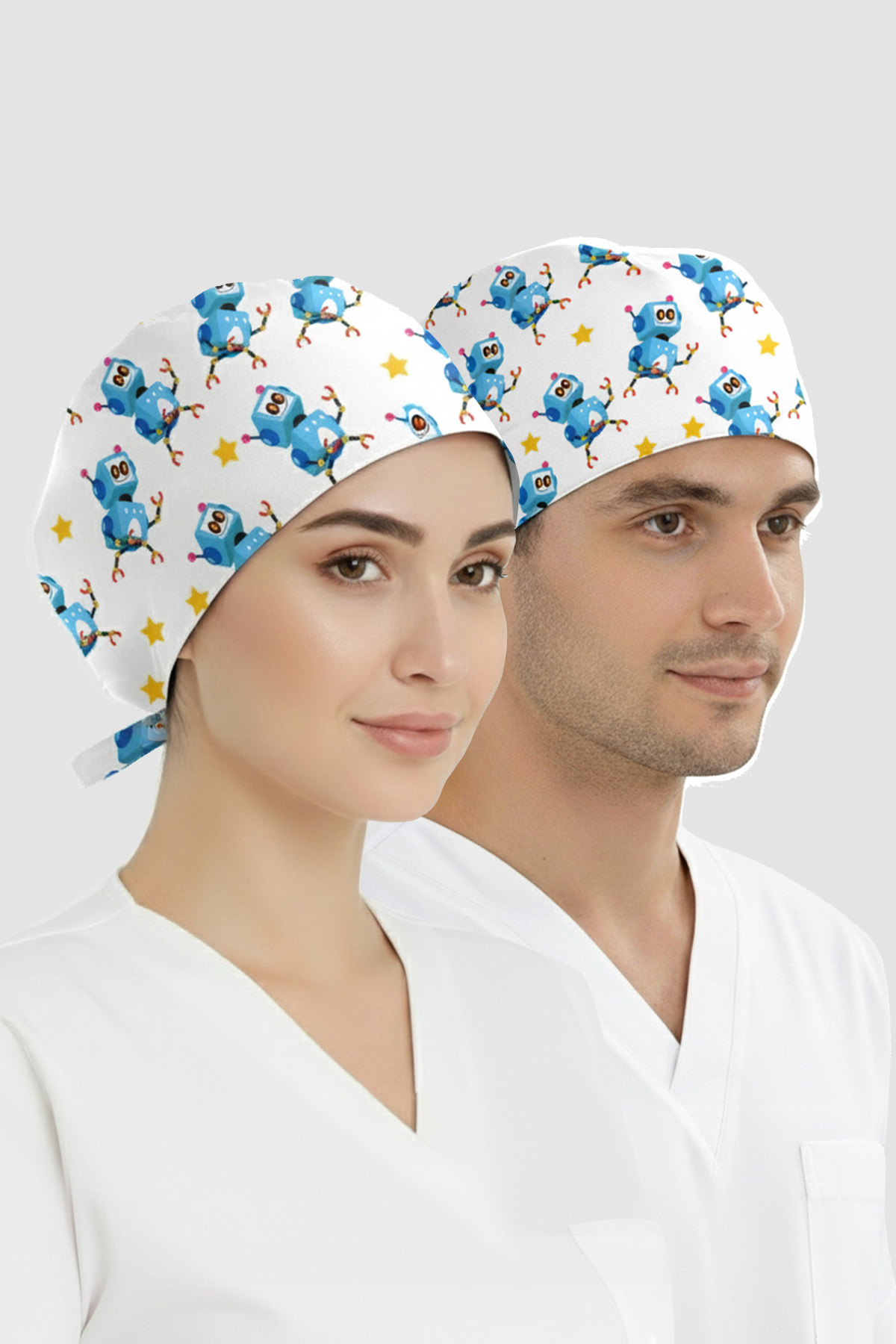 Robotik Desenli Bone (Cotton Likra Kumaş)