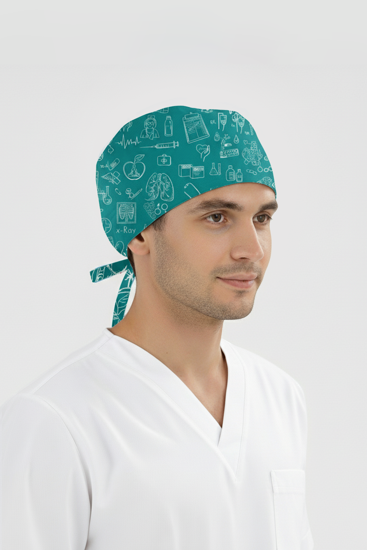Klinik Çizgiler Desenli Bone (Cotton Likra Kumaş)