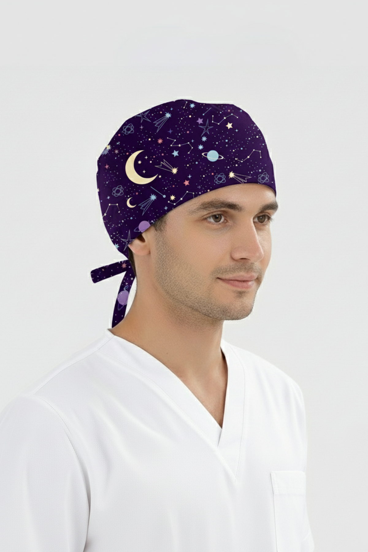 Yıldız Yağmuru Desenli Bone (Cotton Likra Kumaş)