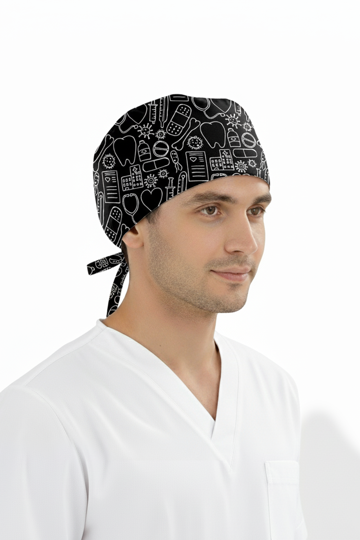 Yaşam Çizgisi Desenli Bone (Cotton Likra Kumaş)