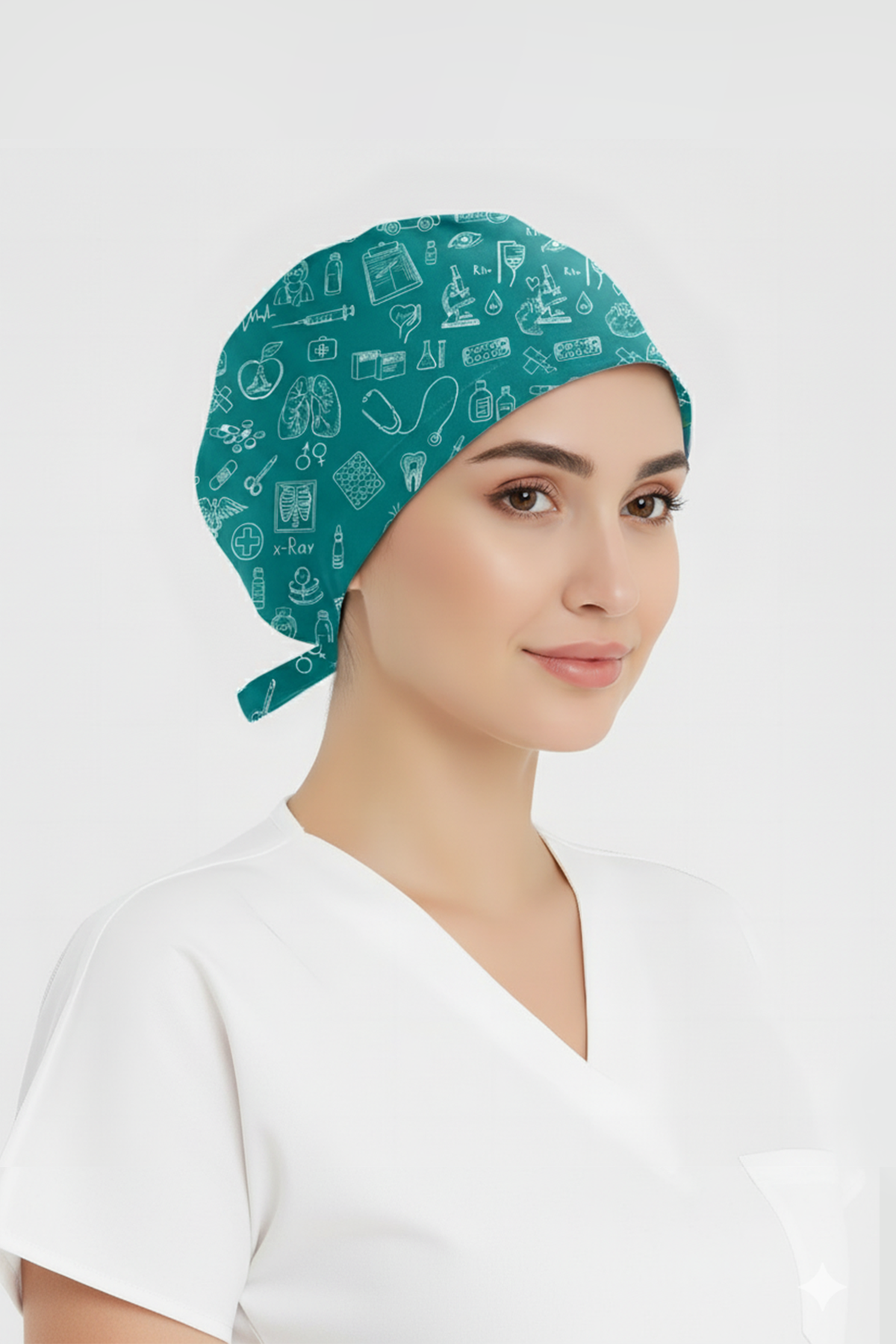 Klinik Çizgiler Desenli Bone (Cotton Likra Kumaş)