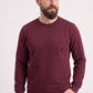 Bordo Yuvarlak Yaka İş Sweatshirt 2 İplik