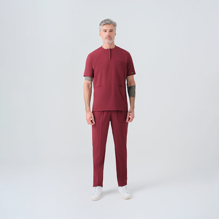 Bordo Cool  Scrubs Takım Best Likralı Kumaş
