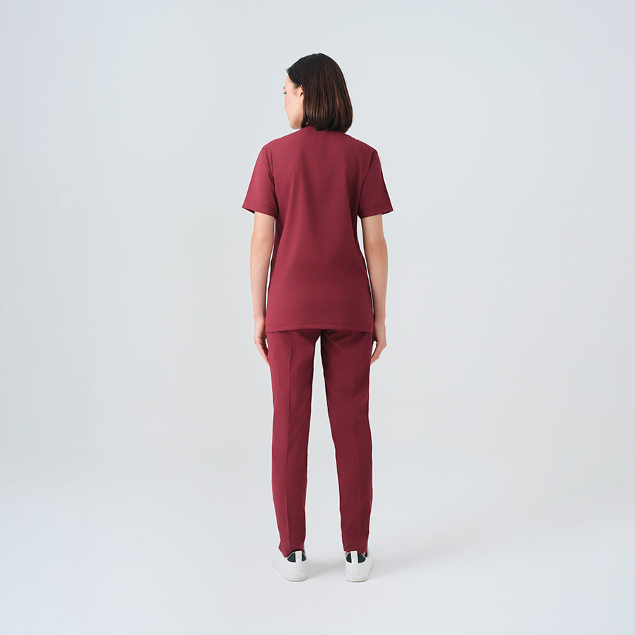 Bordo Cool  Scrubs Takım Best Likralı Kumaş