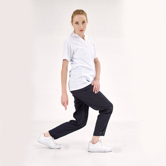 Lacivert Retro Kadın Doktor Hemşire Pantolonu (Tek Alt) Lüks Likralı Kumaş