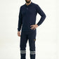 Lacivert Polo Yaka Uzun Kol İş Sweatshirtü Penye Lacoste Kumaş