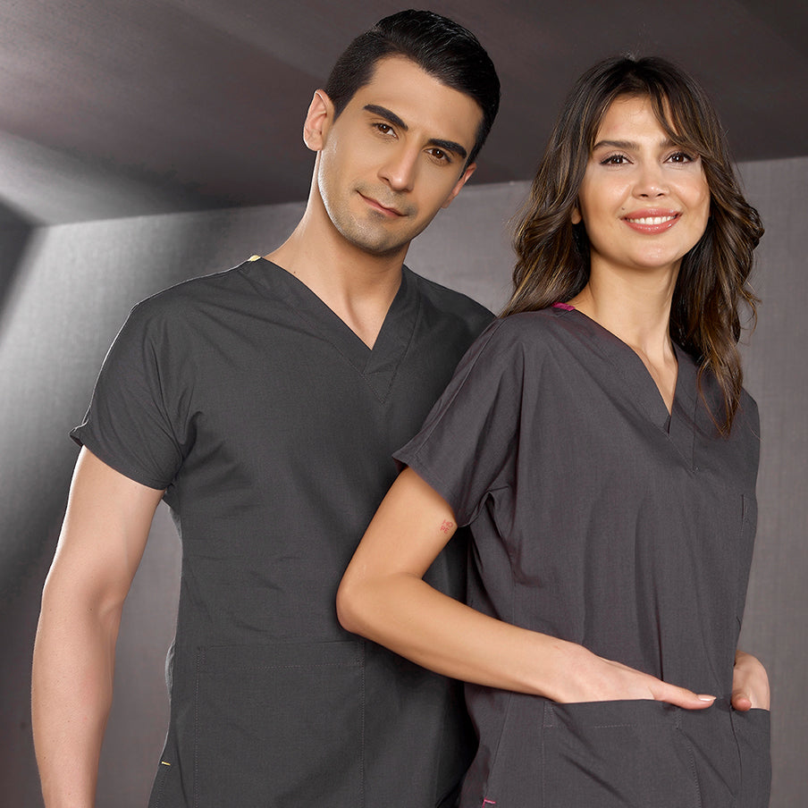 Füme Dr. Greys  Scrubs Takım Terikoton Kumaş
