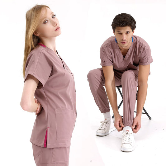 Gül Kurusu Jogger  Scrubs Takım Lüks Likralı Kumaş