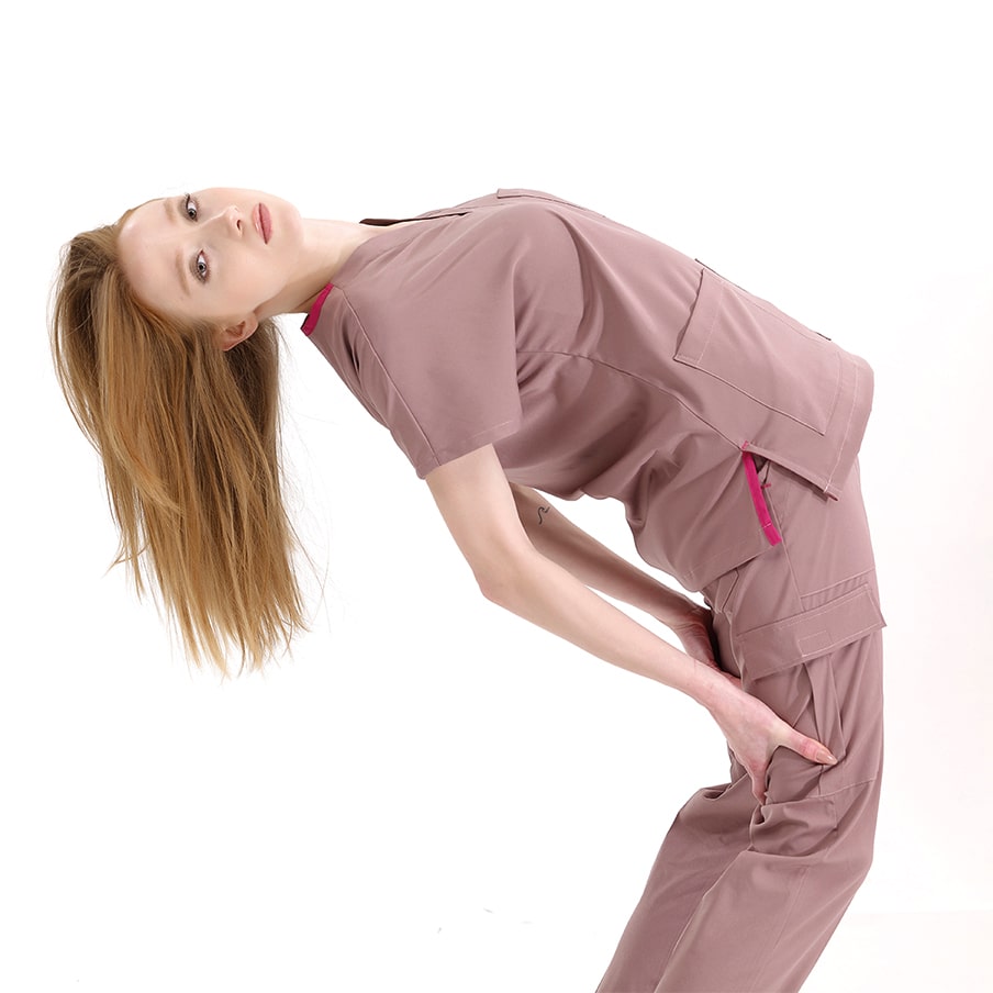 Gül Kurusu Jogger  Scrubs Takım Lüks Likralı Kumaş