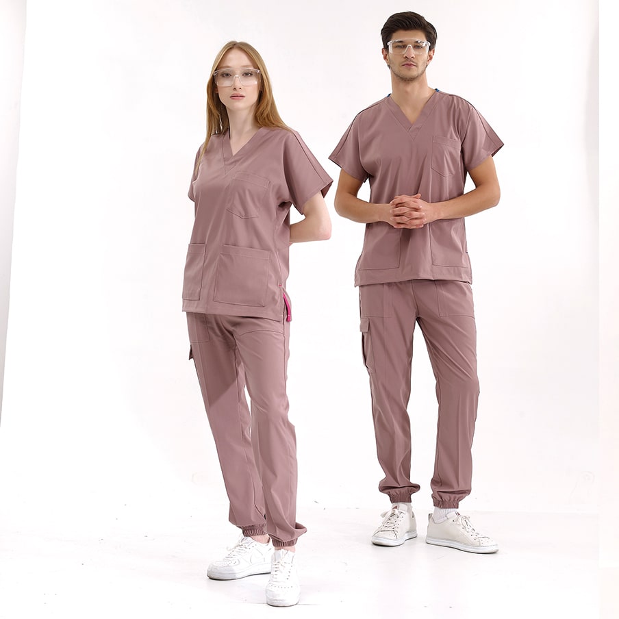 Gül Kurusu Jogger  Scrubs Takım Lüks Likralı Kumaş