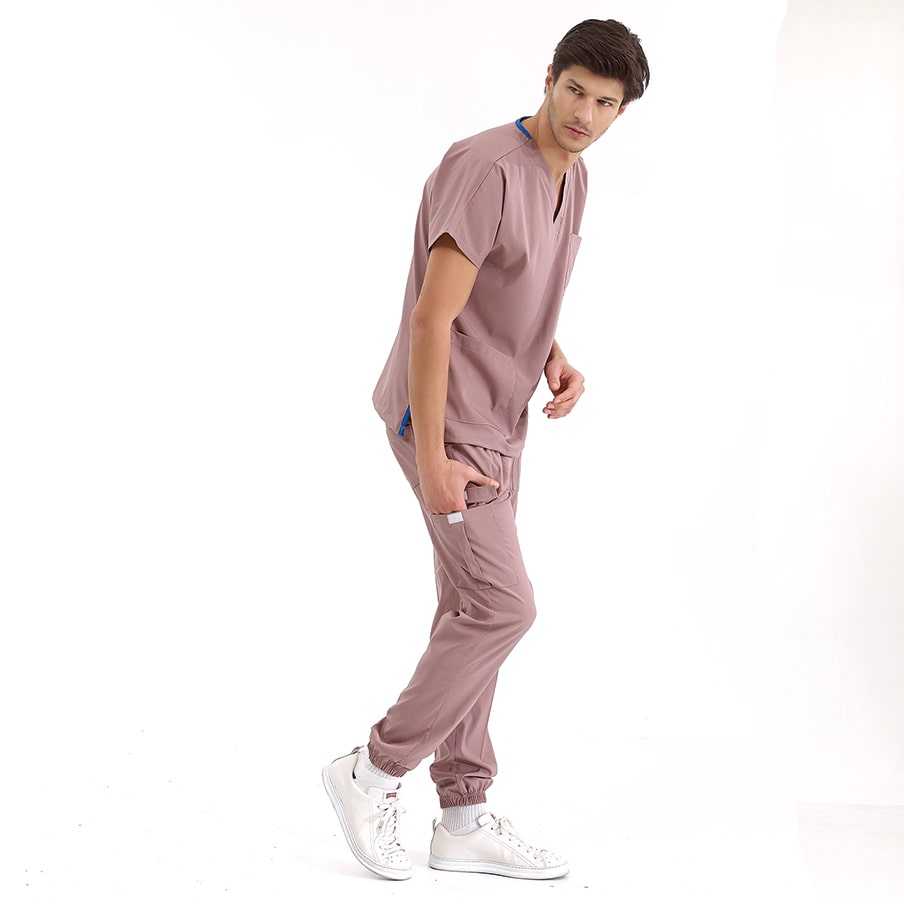 Gül Kurusu Jogger  Scrubs Takım Lüks Likralı Kumaş