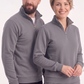 Gri Dik Yaka Yarım Fermuarlı İş Sweatshirt 3 İplik