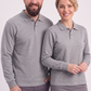 Gri Melanj Polo Yaka İş Sweatshirt 3 İplik Şardonlu