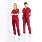 Bordo Jogger  Scrubs Takım Lüks Likralı Kumaş