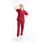 Bordo Jogger  Scrubs Takım Lüks Likralı Kumaş