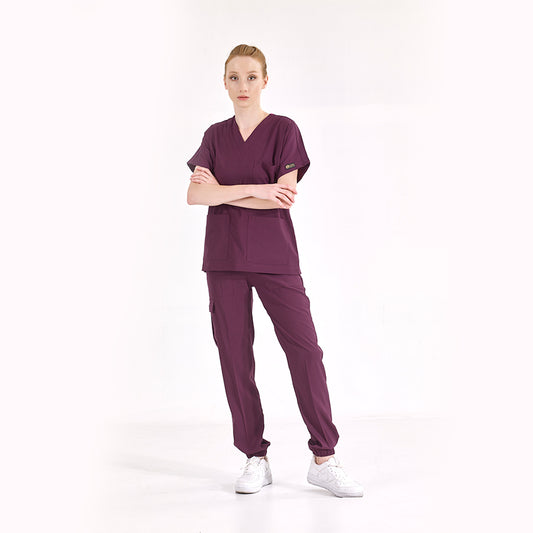 Mürdüm Jogger  Scrubs Takım Lüks Likralı Kumaş