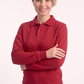 Kırmızı Polo Yaka İş Sweatshirt 3 İplik Şardonlu