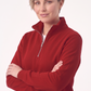 Kırmızı Dik Yaka Yarım Fermuarlı İş Sweatshirt 3 İplik