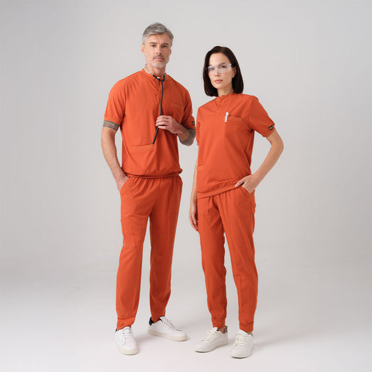 Kiremit Star  Scrubs Takım Best Likralı Kumaş