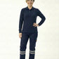 Lacivert Polo Yaka Uzun Kol İş Sweatshirtü Penye Lacoste Kumaş