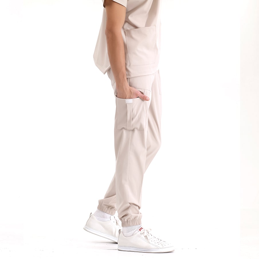 Krem Jogger  Scrubs Takım Lüks Likralı Kumaş