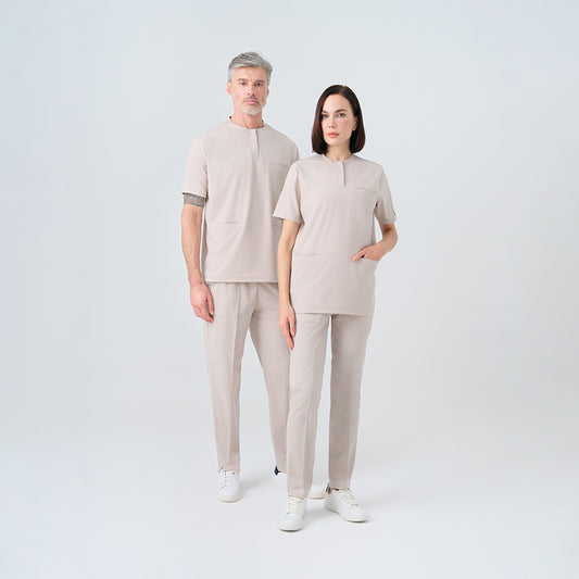 Krem Cool  Scrubs Takım Best Likralı Kumaş