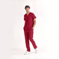 Bordo Dr. Greys  Scrubs Takım Lüks Likralı Kumaş
